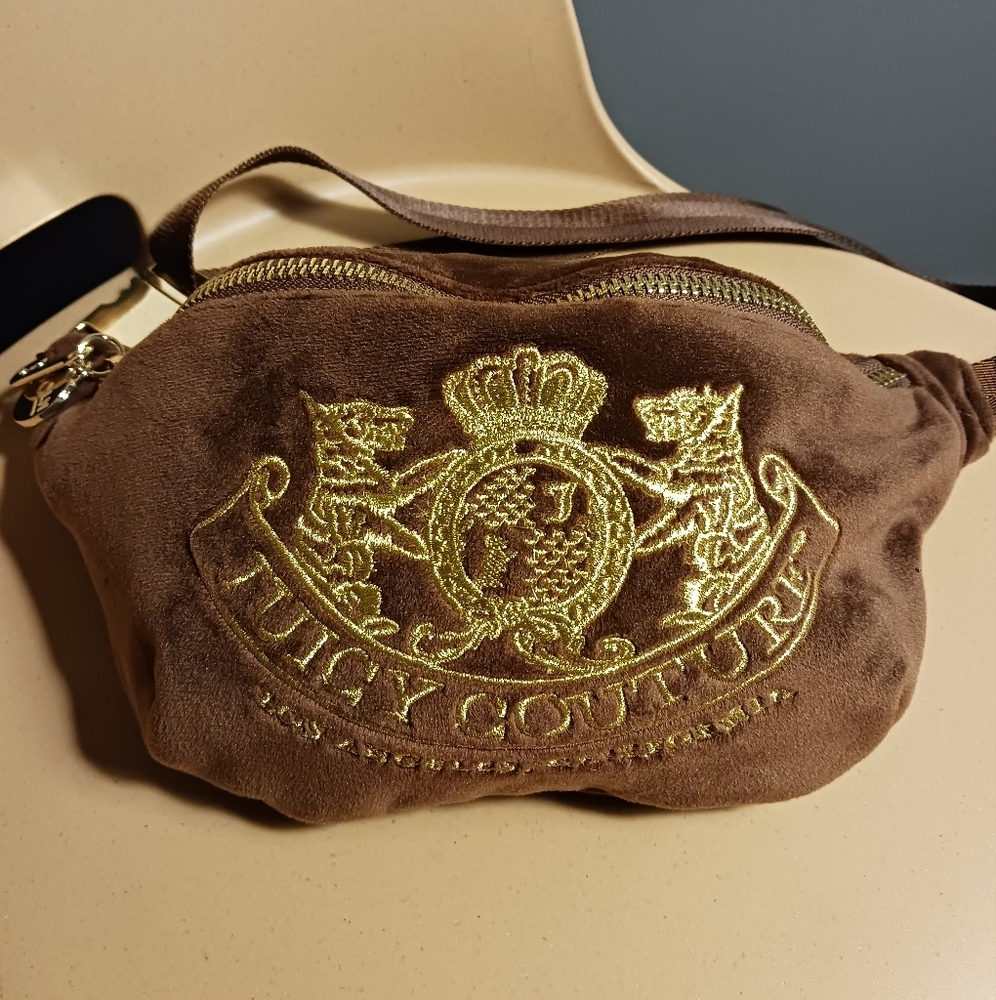 Juicy Couture x Stoney Clover velvet Brown Belt Bag - Picture 5 of 11